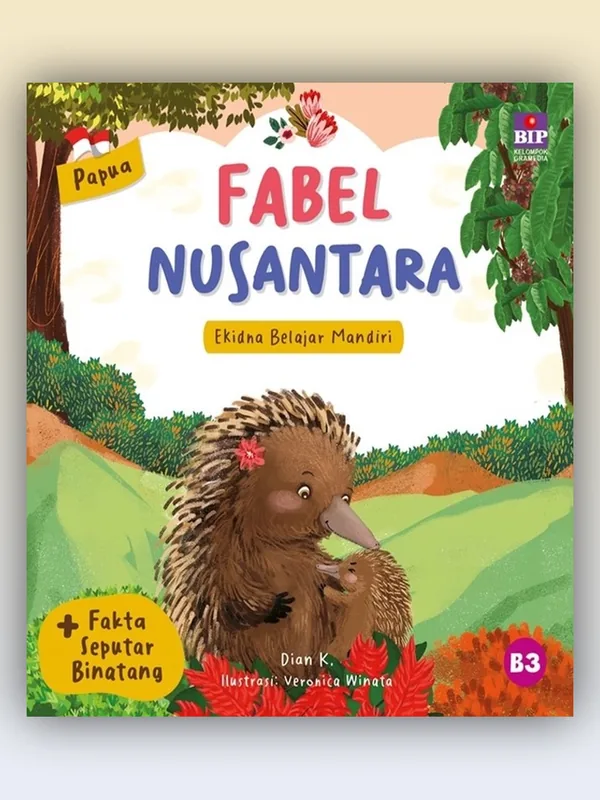 Sampul Seri Fabel Nusantara Papua: Ekidna Belajar Mandiri