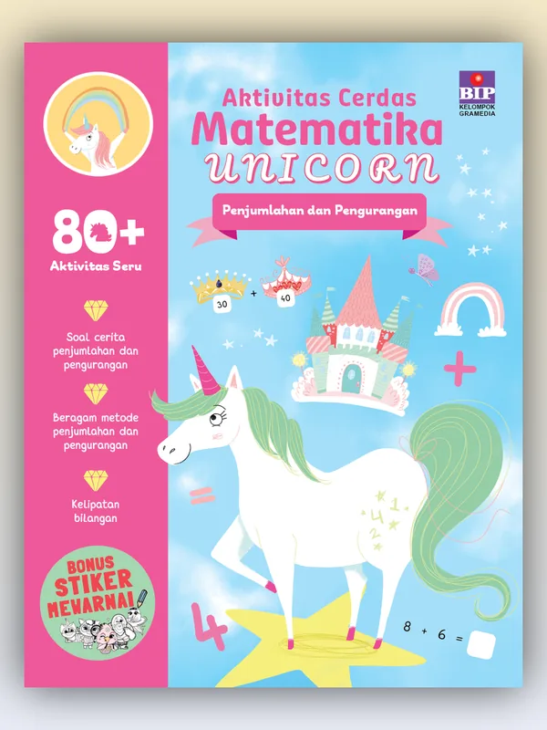 Sampul Aktivitas Cerdas Matematika Unicorn Penjumlahan dan Pengurangan
