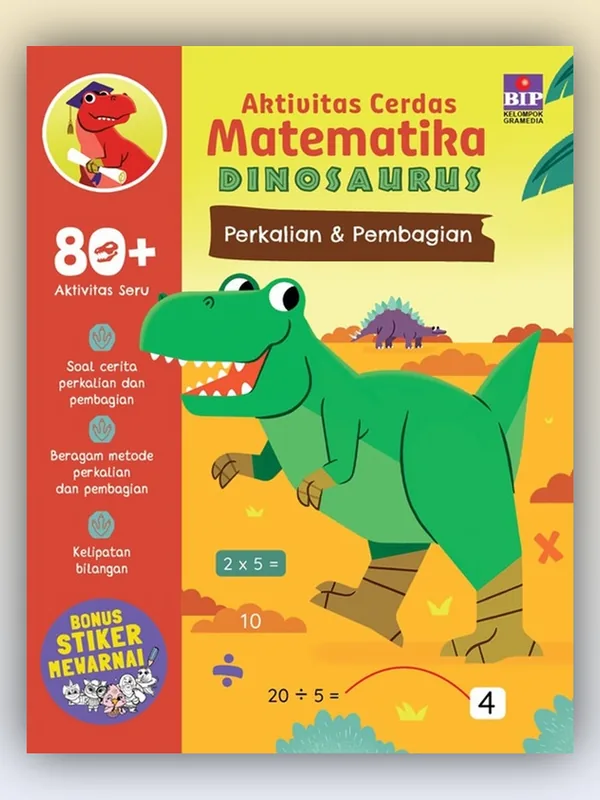 Sampul Aktivitas Cerdas Matematika Dinosaurus: Perkalian dan Pembagian