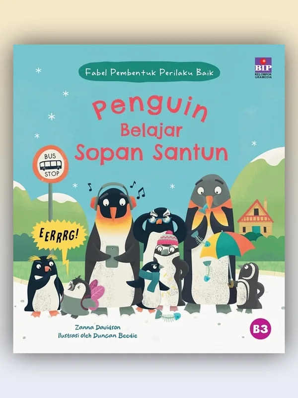 Sampul Fabel Pembentuk Perilaku Baik: Penguin Belajar Sopan Santun