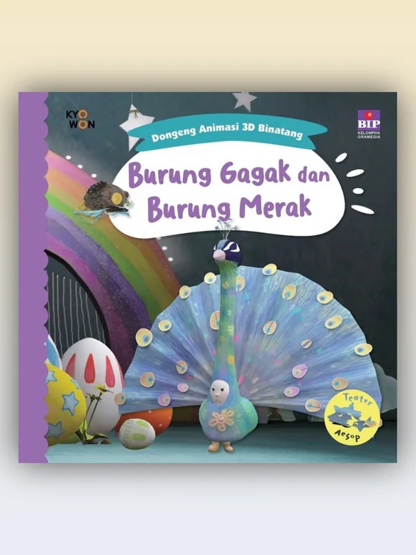 Sampul Seri Dongeng Animasi 3D Binatang: Burung Gagak dan Burung Merak