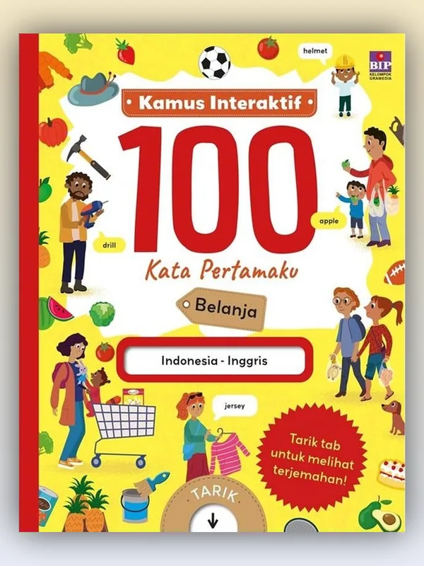 Sampul Kamus Interaktif 100 Kata Pertamaku: Belanja
