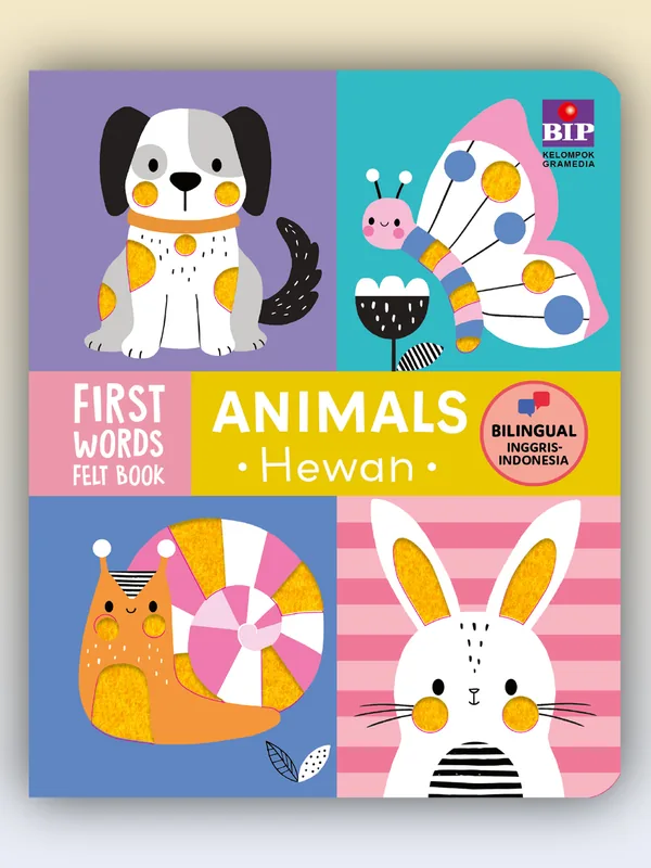 Sampul First Words Felt Book: Animals (Hewan)