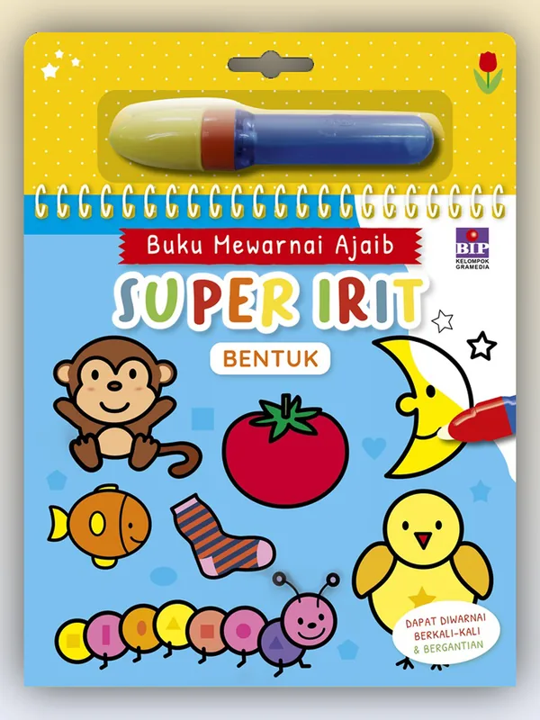 Sampul Buku Mewarnai Ajaib Super Irit: Bentuk