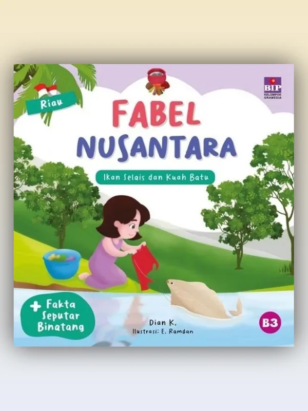 Sampul Seri Fabel Nusantara Riau: Ikan Selais dan Kuah Batu