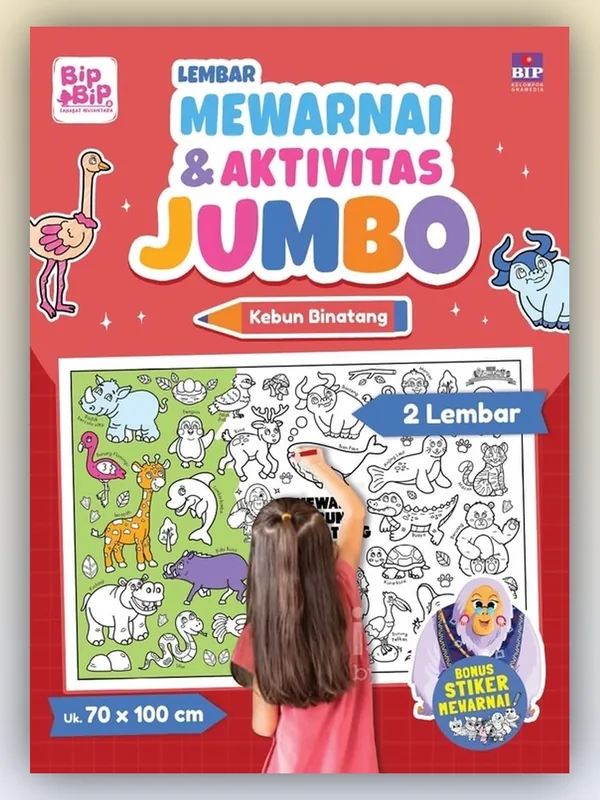 Sampul Lembar Mewarnai & Aktivitas Jumbo: Kebun Binatang
