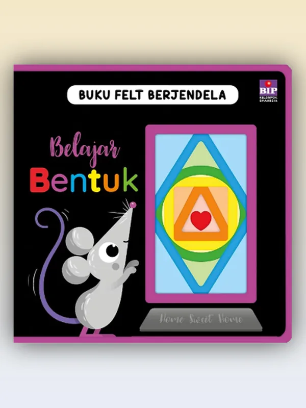 Sampul Buku Felt Berjendela Belajar Bentuk