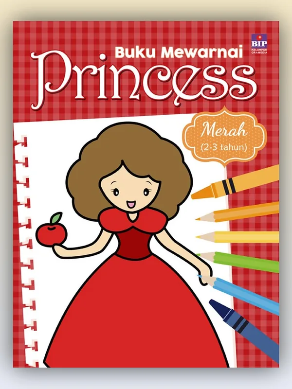 Sampul Buku Mewarnai Princess Merah
