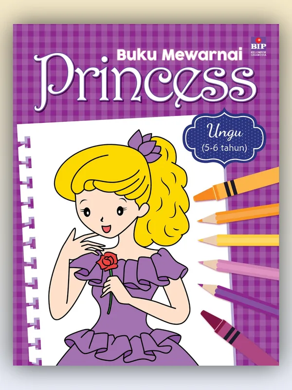 Sampul Coloring Book Princess: Ungu