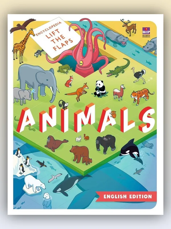 Sampul Encyclopedia Lift the Flaps Animals (English Edition)
