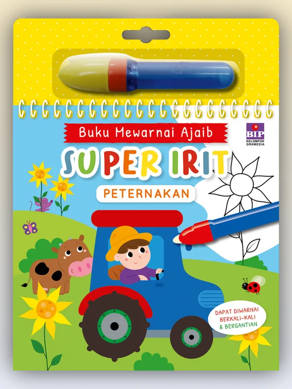 Sampul Buku Mewarnai Ajaib Super Irit: Peternakan