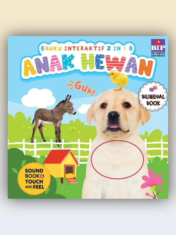 Sampul Buku Interaktif 2 in 1: Anak Hewan