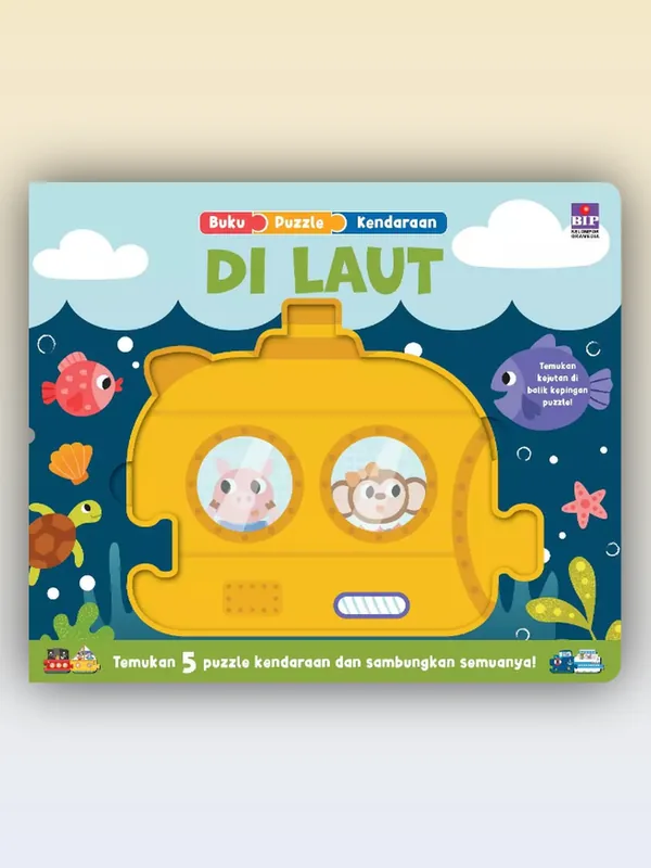 Sampul Buku Puzzle Kendaraan: Di Laut