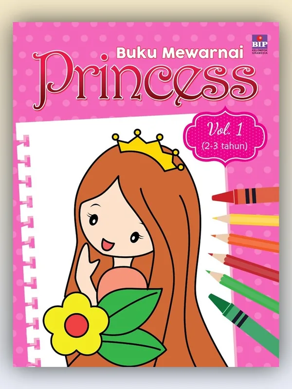 Sampul Buku Mewarnai Princess Vol.1