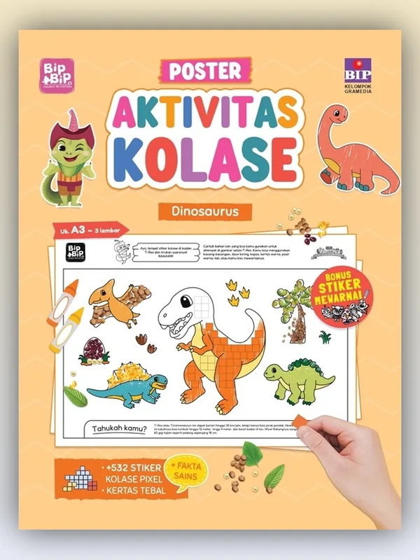 Sampul Poster Aktivitas Kolase: Dinosaurus Bipbip dan Sahabat Nusantara