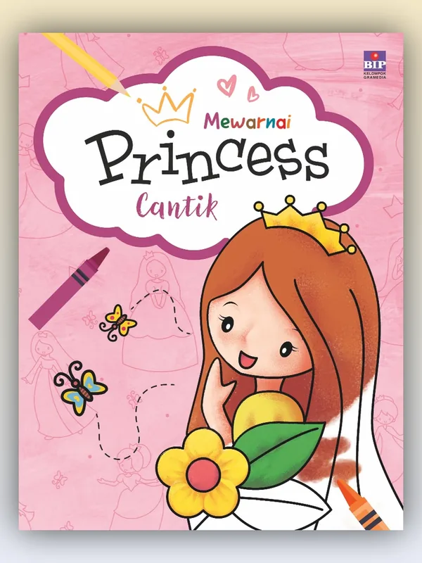 Sampul Mewarnai Princess Cantik: Merah Muda