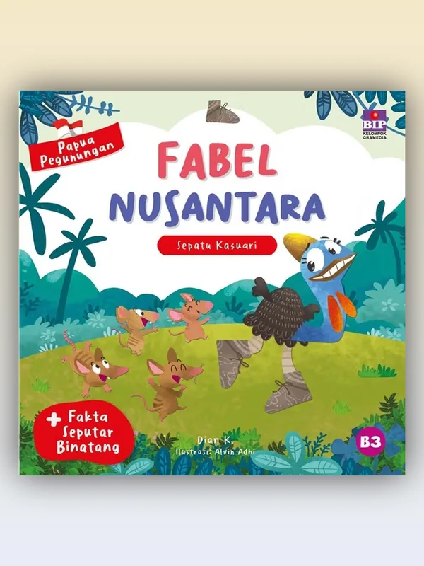 Sampul Seri Fabel Nusantara Papua Pegunungan: Sepatu Kasuari