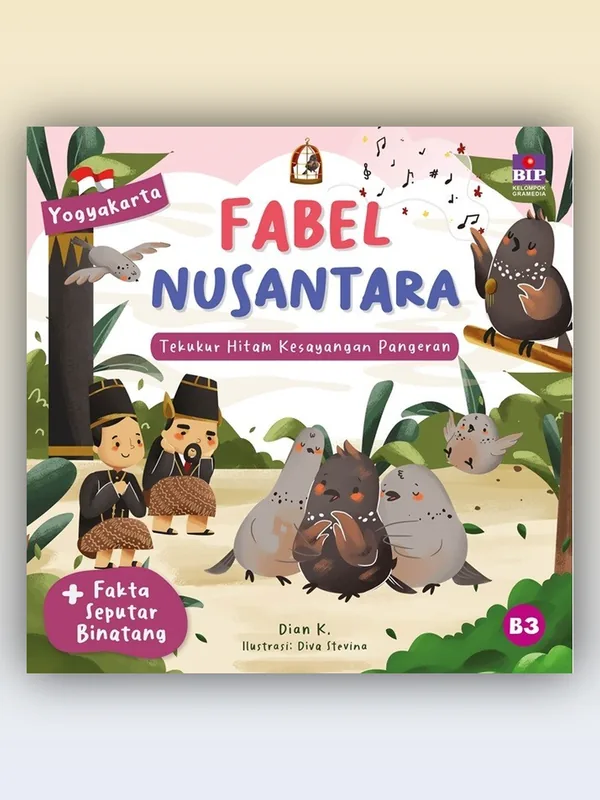 Sampul Fabel Nusantara D.I Yogyakarta: Tekukur Hitam Kesayangan Pangeran