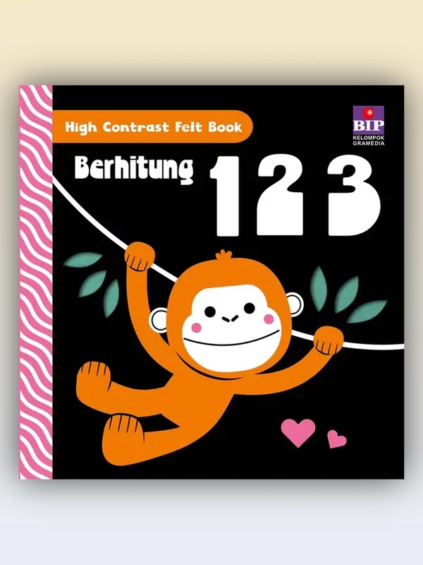 Sampul High Contrast Felt Book: Berhitung 1 2 3