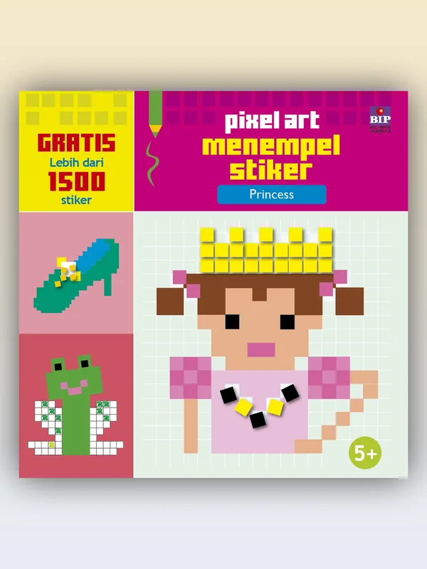 Sampul Pixel Art Menempel Stiker: Princess