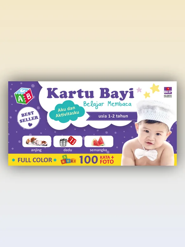 Sampul Kartu Bayi Belajar Membaca Usia 1-2 Tahun