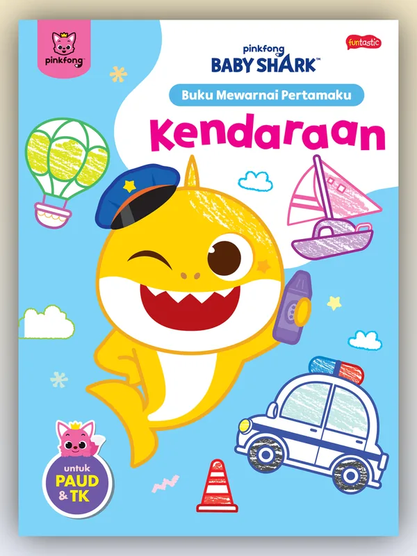 Sampul Pinkfong Baby Shark Buku Mewarnai Pertamaku - Kendaraan