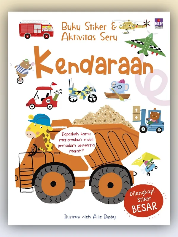 Sampul Buku Stiker dan Aktivitas Seru: Kendaraan