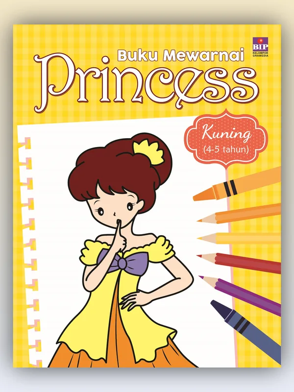 Sampul Buku Mewarnai Princess Kuning