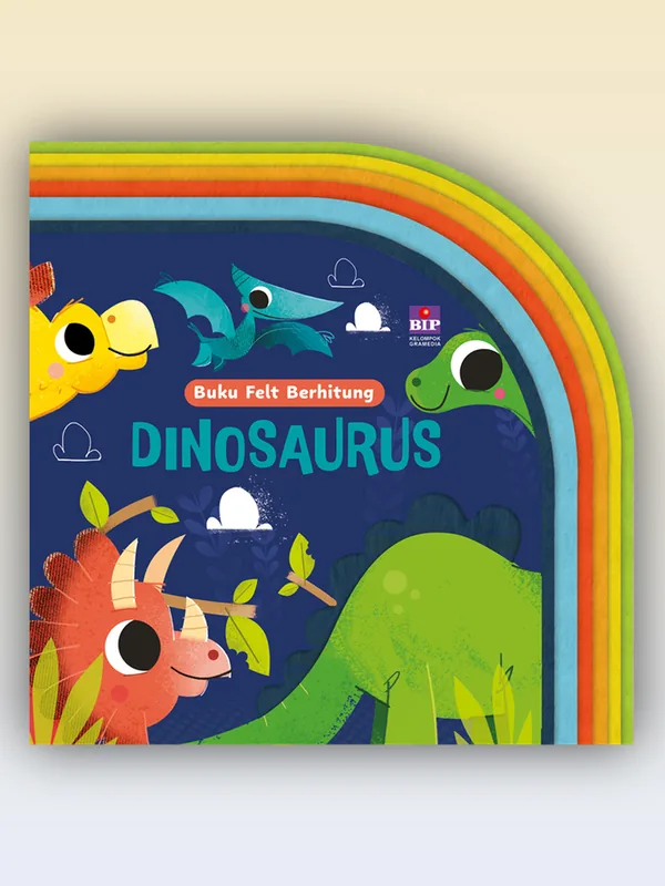 Sampul Buku Felt Berhitung: Dinosaurus