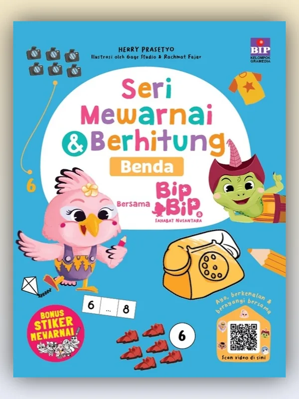 Sampul Buku Seri Mewarnai dan Berhitung: Benda Bersama Bip Bip dan Sahabat Nusantara