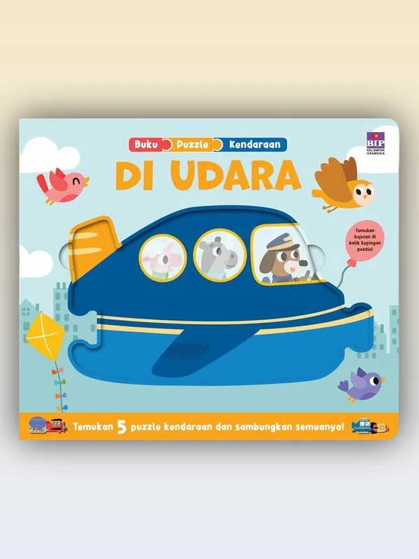 Sampul Buku Puzzle Kendaraan: Di Udara