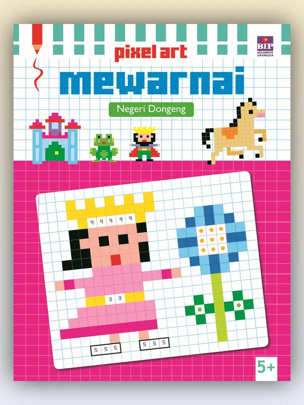 Sampul Pixel Art Mewarnai: Negeri Dongeng