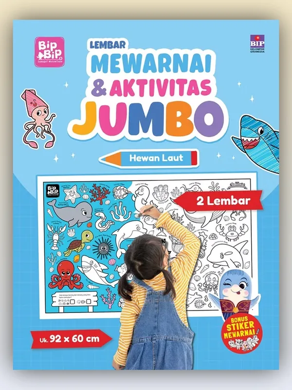 Sampul Lembar Mewarnai & Aktivitas Jumbo: Hewan Laut