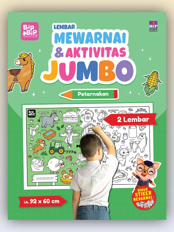 Sampul Lembar Mewarnai & Aktivitas Jumbo: Peternakan