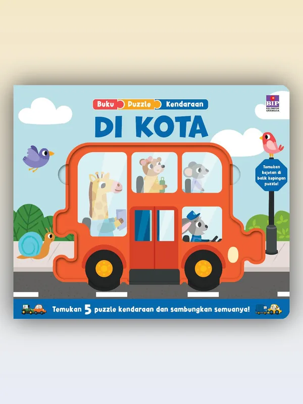 Sampul Buku Puzzle Kendaraan: Di Kota