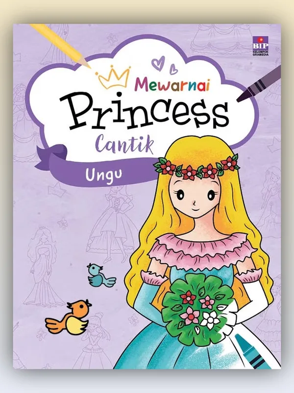 Sampul Mewarnai Princess Cantik: Ungu