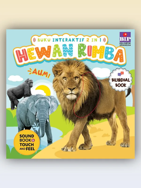 Sampul Buku Interaktif 2 in 1: Hewan Rimba