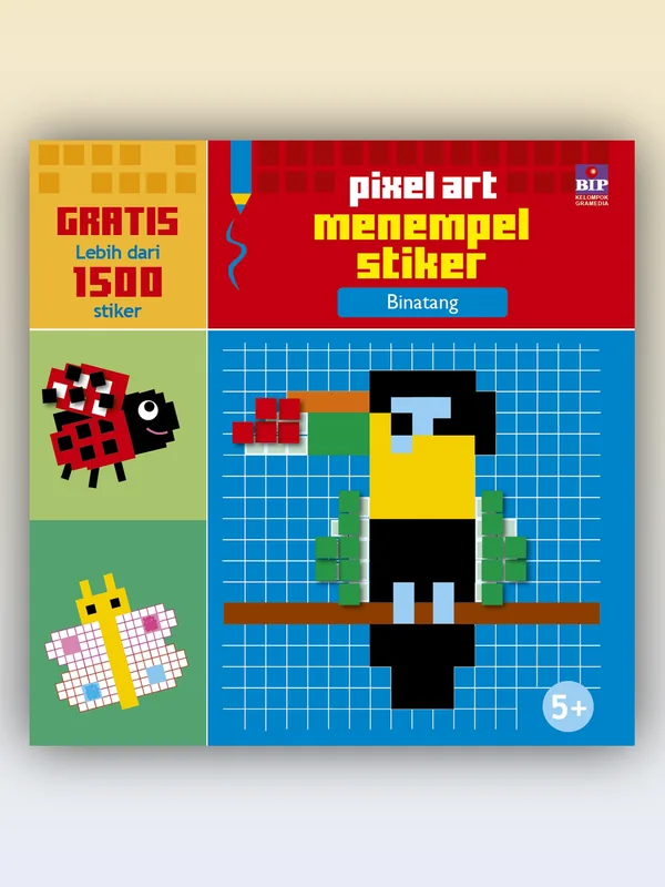 Sampul Pixel Art Menempel Stiker: Binatang
