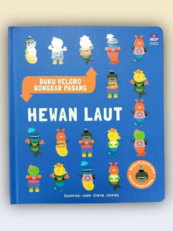 Sampul Buku Velcro Bongkar Pasang - Hewan Laut