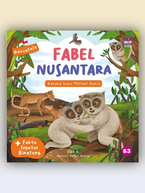 Sampul Fabel Nusantara Gorontalo: Kukang Ingin Melihat Dunia