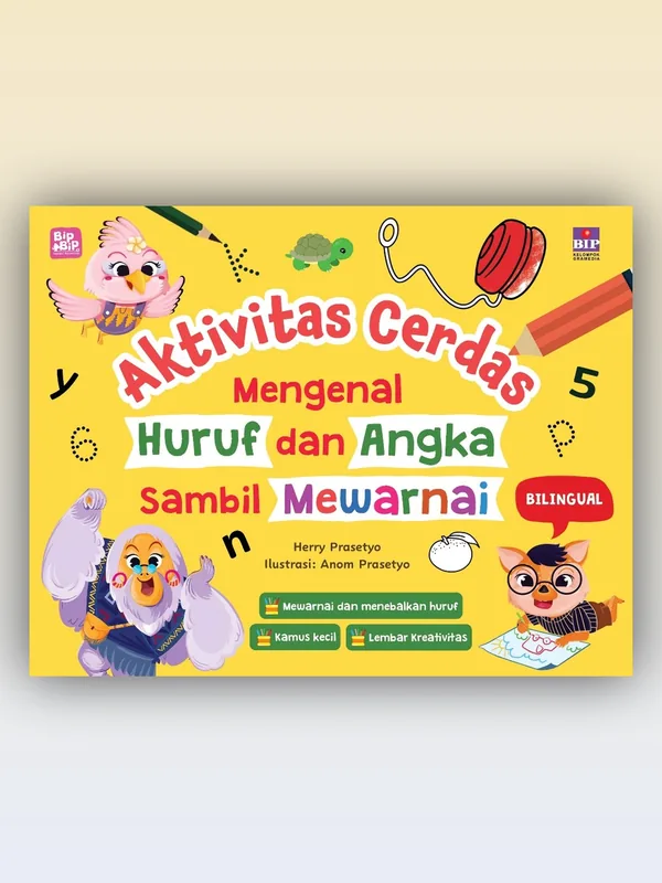 Sampul Aktivitas Cerdas Mengenal Huruf dan Angka Sambil Mewarnai