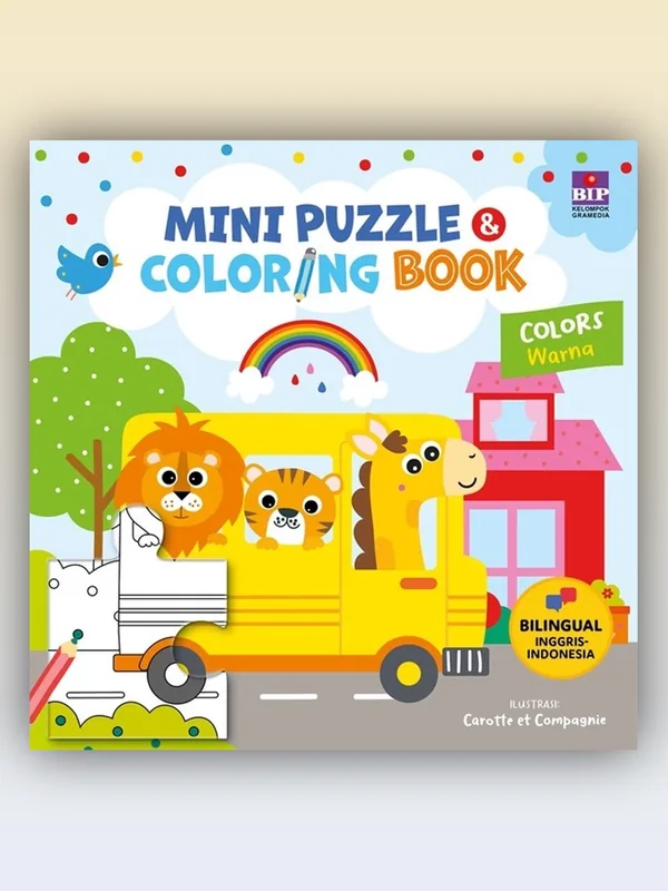 Sampul Mini Puzzle & Coloring Book: Warna (Boardbook)