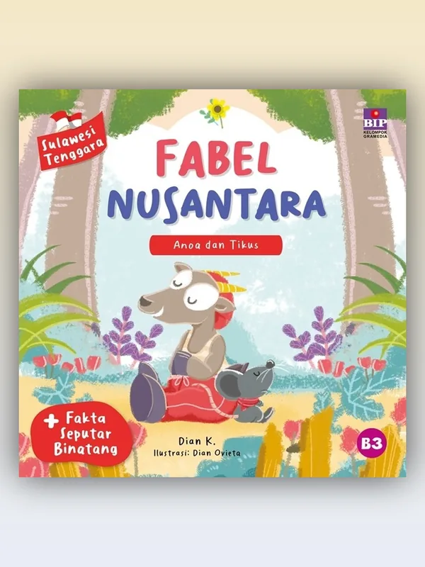 Sampul Fabel Nusantara Sulawesi Tenggara: Anoa dan Tikus