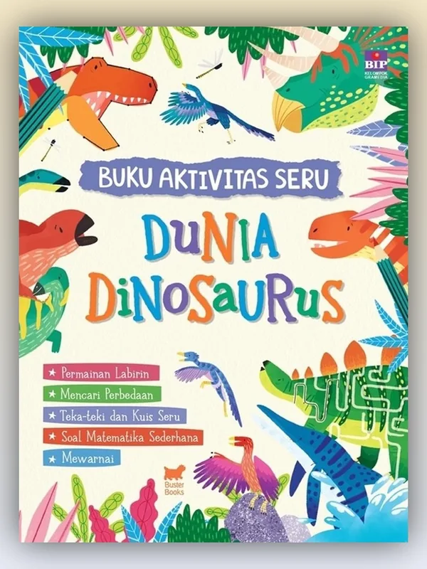 Sampul Buku Aktivitas Seru: Dunia Dinosaurus