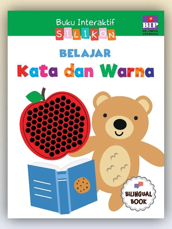Sampul Buku Interaktif Silikon Belajar Kata dan Warna