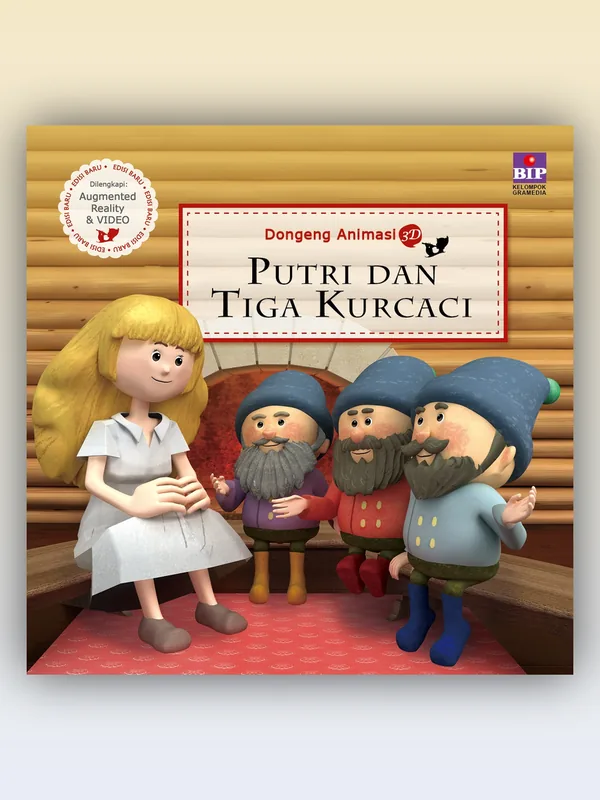 Sampul Seri Dongeng Animasi 3D: Putri dan Tiga Kurcaci